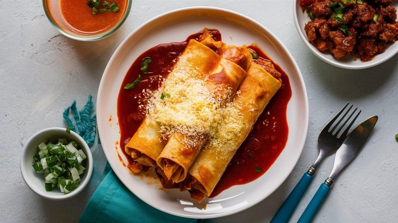 enchiladas with red sauce