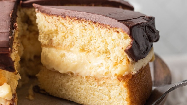 A slice of Boston cream pie