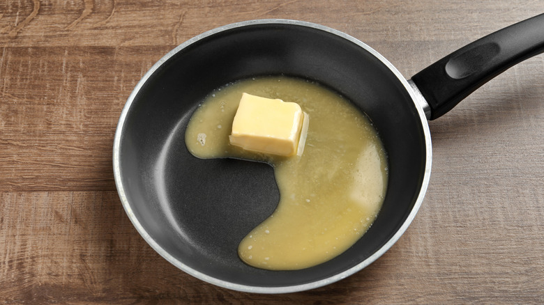 Pan of melting butter