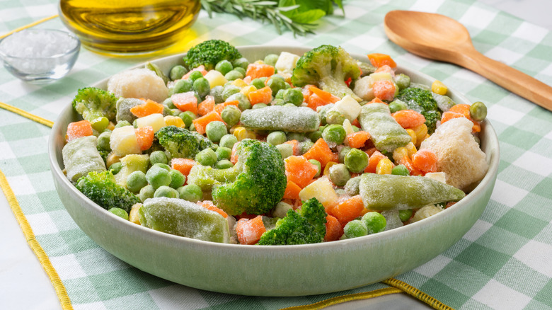 frozen vegetable medley in bowl