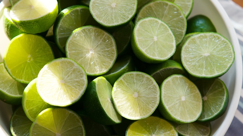 bowl of cut limes