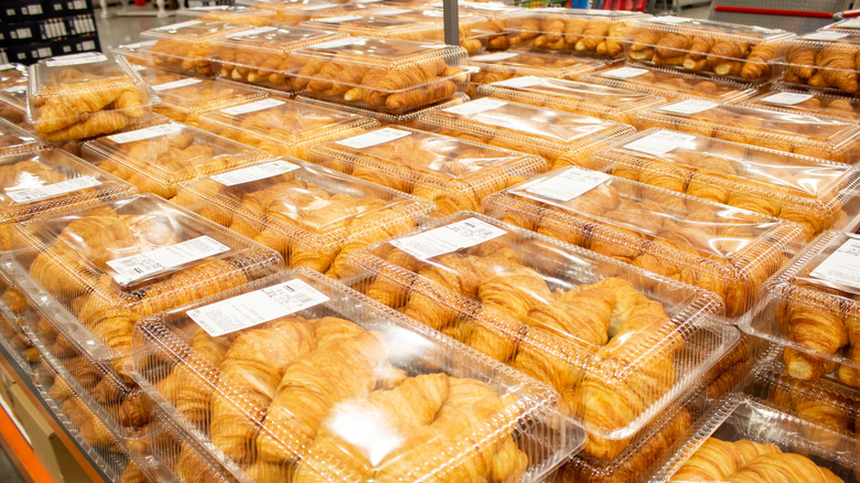 piles of Costco's dozen count buttered croissants