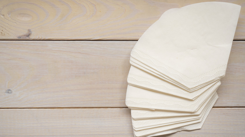 stack of paper coffee filters