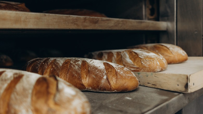 French bread in professional bakery