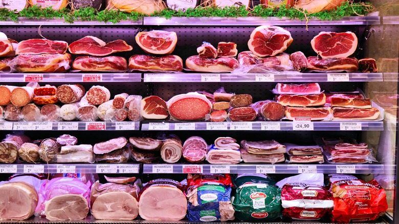 a deli meat counter