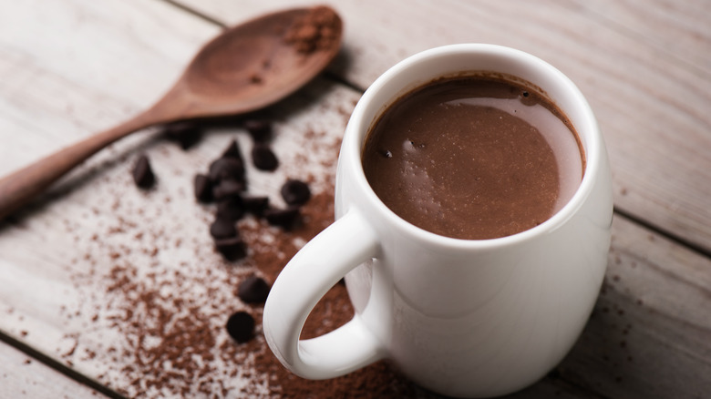 A cup of hot chocolate