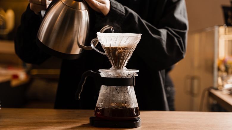 Making pour over coffee