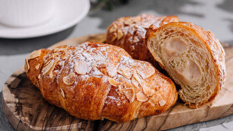 Almond croissants with almond cream filling.