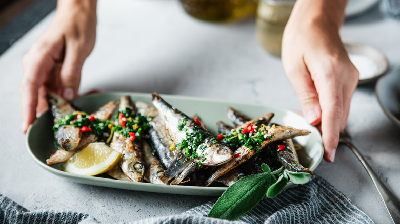 grilled sardines with chili and lemon