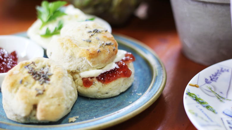 Plate of lavender scones