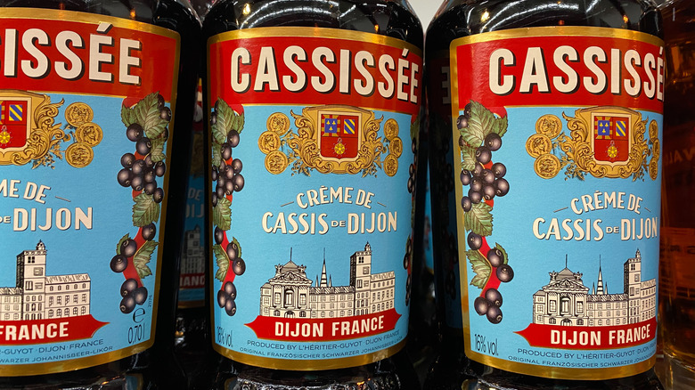 bottles of creme de cassis