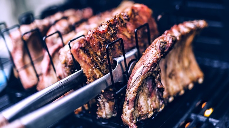 rib rack on grill