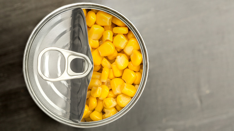 partially opened can of corn