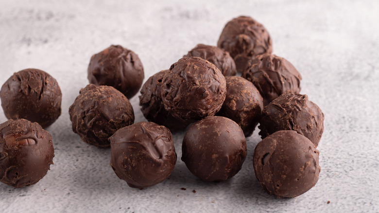 Chocolate-coated dessert truffles