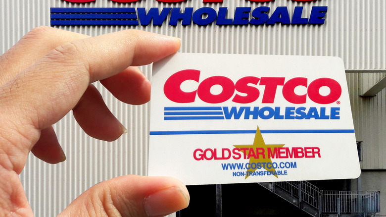 A hand delicately holds up a Costco Wholesale membership card