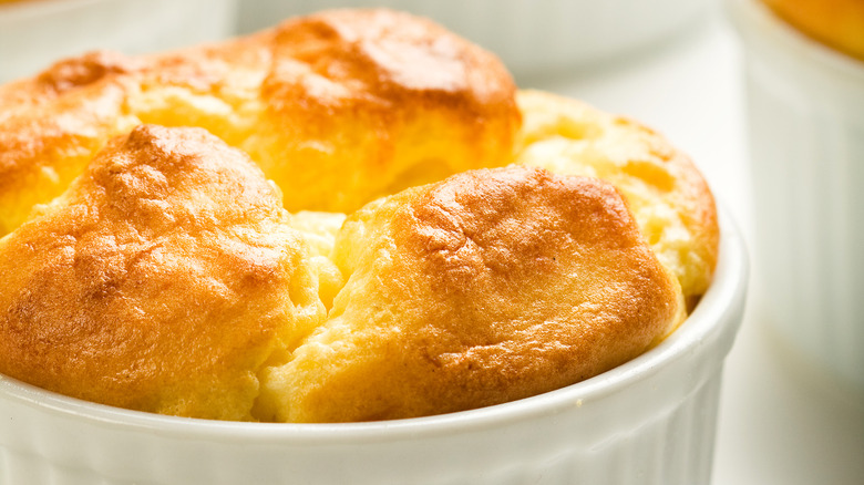 Close up of cheese soufflé