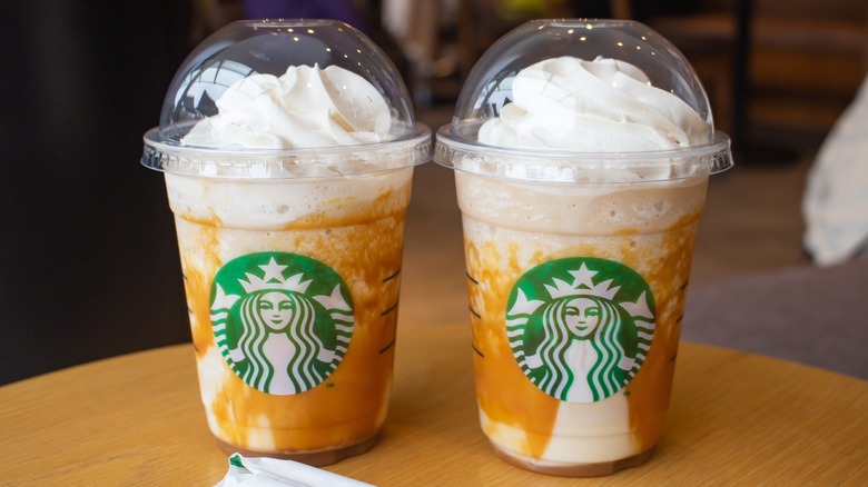 Starbucks Frappuccinos with whipped cream