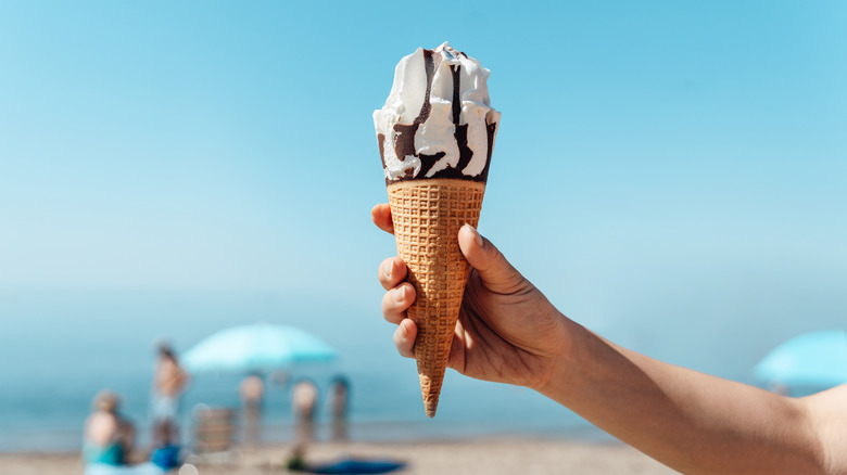 Ice cream cone at beach