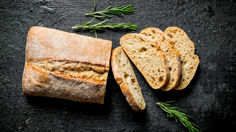 loaf of ciabatta bread with rosemary
