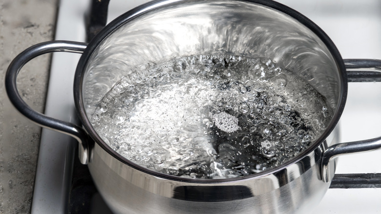 Boiling pot of water