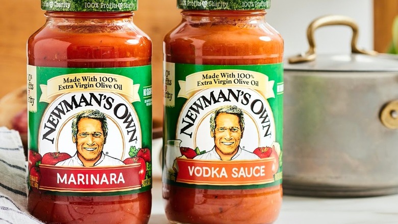 Jars of Newman's Own pasta sauce