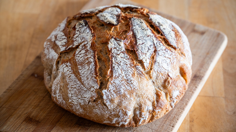 Loaf of homemade bread.