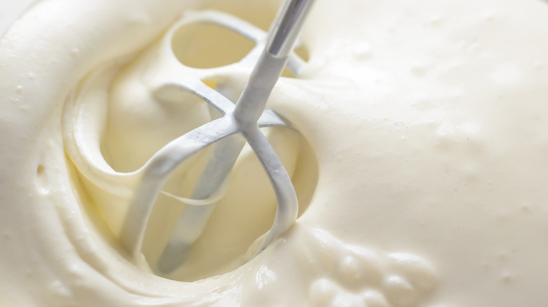 mixer attachment in whipped cream