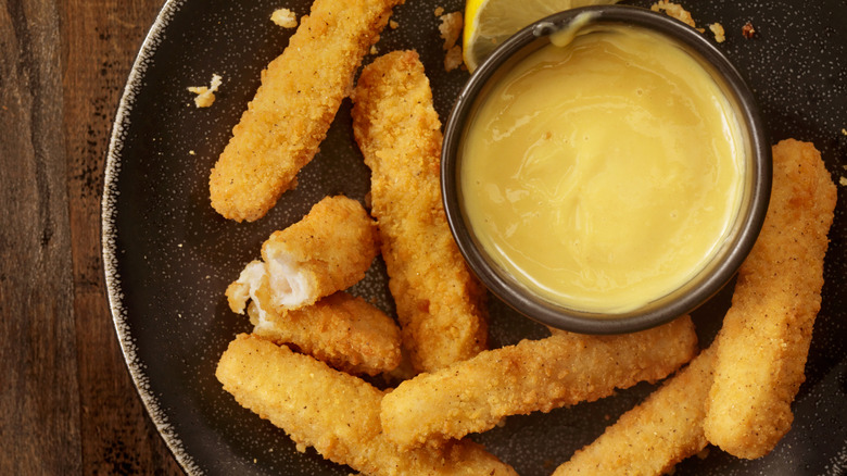 Chicken fries with sweet mustard dip