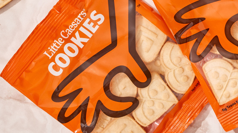 Two individual packages of Little Caesars cookies