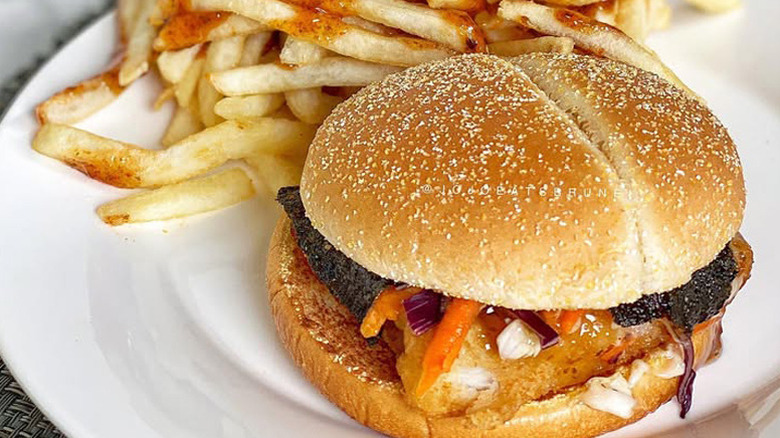 Yakiniku fish burger with Japanese barbecue sauce from McDonald's in Brunei