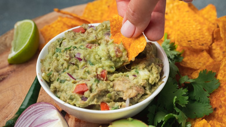 Guacamole with tortilla chips