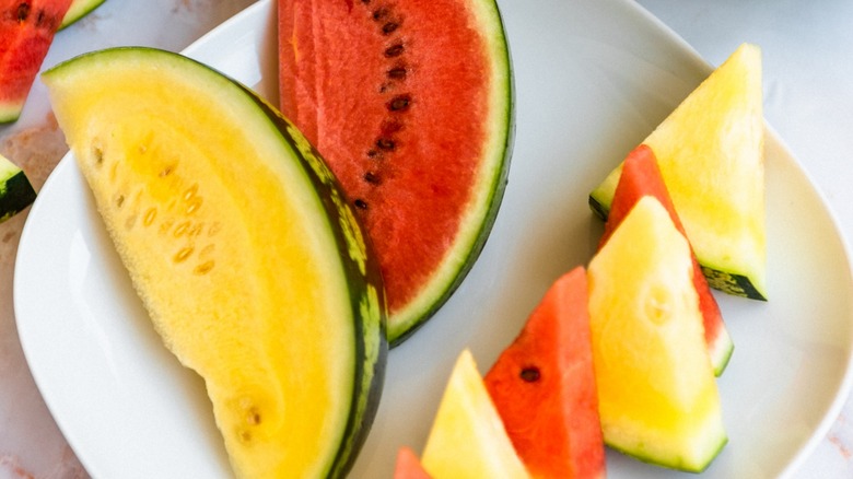 Mixed plate of watermelon