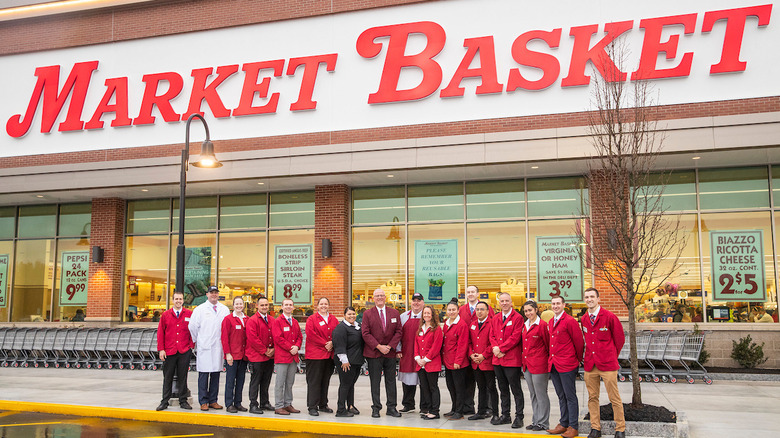 Employees standing in front of Market Basket