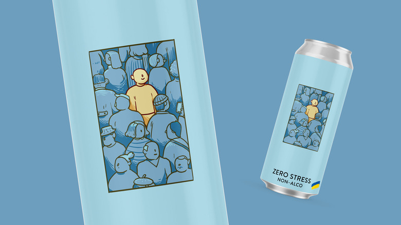 two cans of zero stress on a blue background