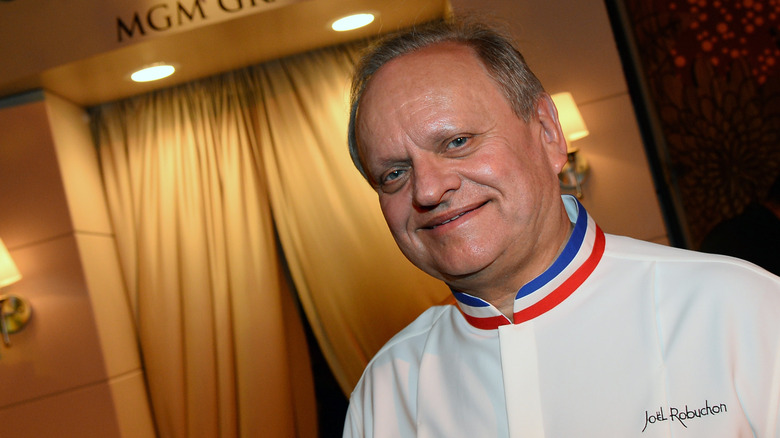 Joël Robuchon smiles for a photo outside his restaurant at the MGM Grand in Las Vegas