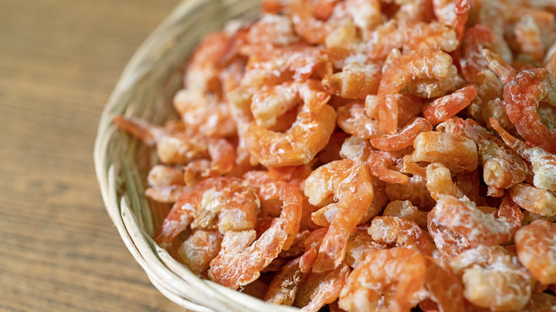 dried shrimp in a bowl on table