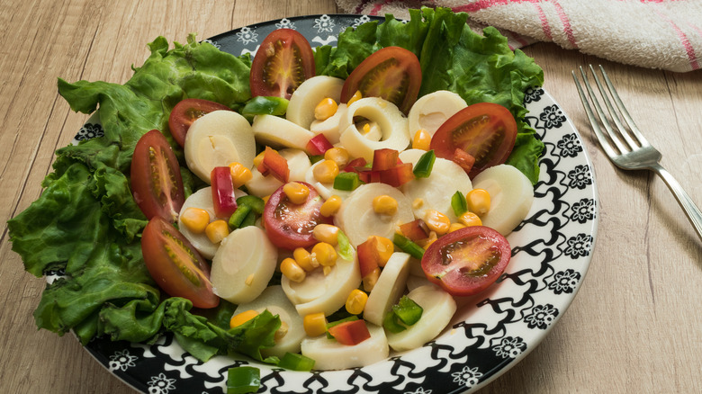 Salad made with hearts of palm