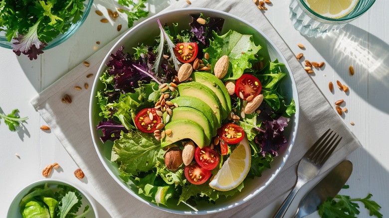 crunchy salad with nuts and seeds