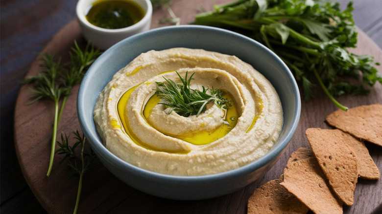 A bowl of hummus