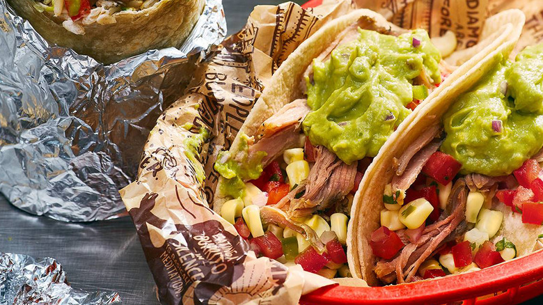 Tacos with guacamole from Chipotle