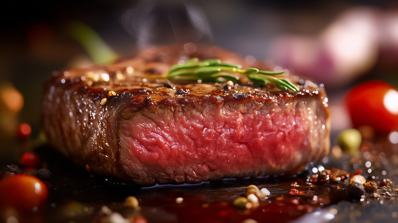 Juicy cooked steak with a well-seared crust