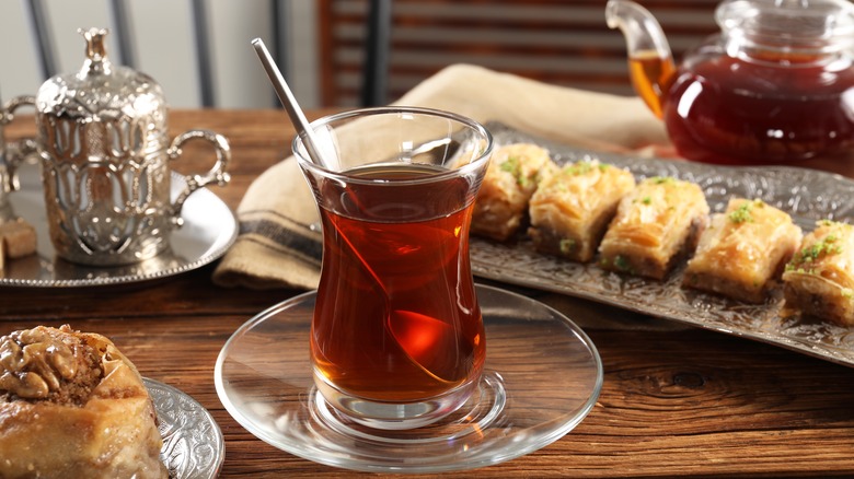 Turkish tea in glass