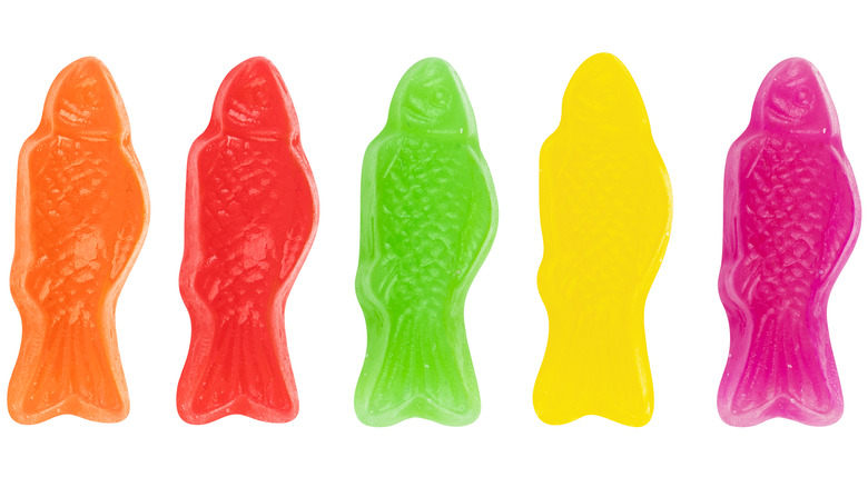 Swedish Fish candies in assorted colors