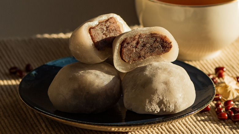 Mochi stuffed with red bean paste