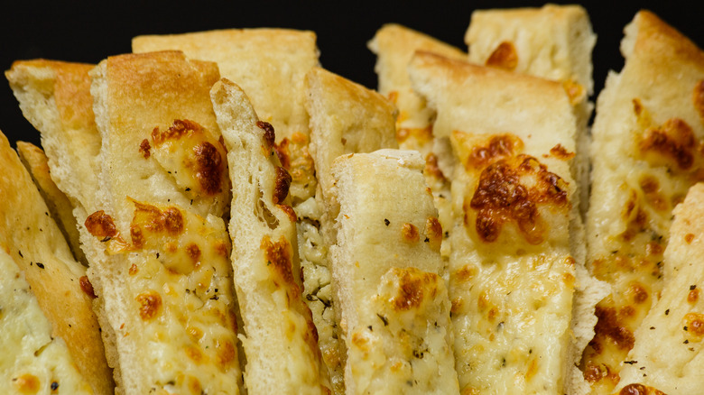 Pizza cut into breadstick-like strips