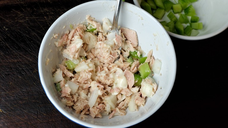 Tuna salad in a bowl