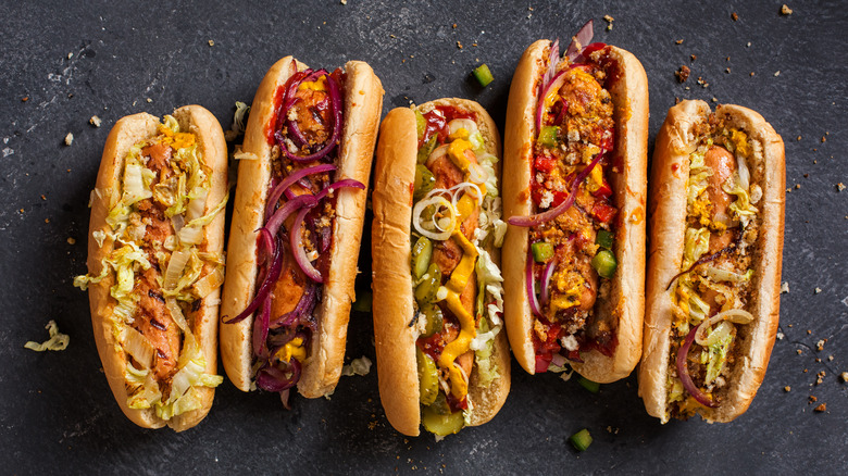 Hot dogs with traditional sandwich fillings