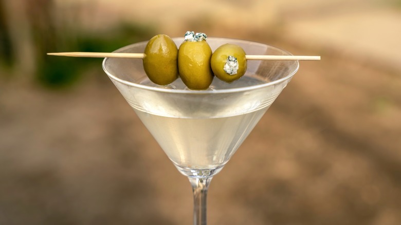 Martini with blue cheese olives