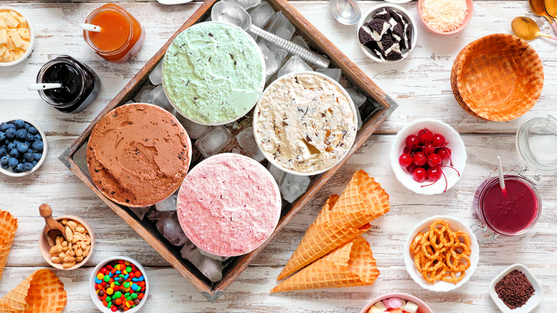 ice cream and toppings