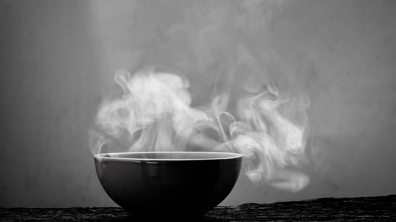 Steaming bowl of water